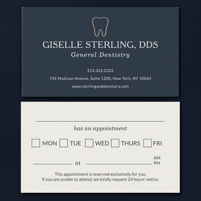 Dental Office Tooth Appointment Professional Tidsbeställning Kort (Skapare uppladdad)