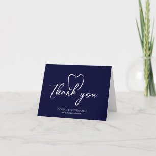 Dental Office Tooth Navy Blue Business Tack Kort