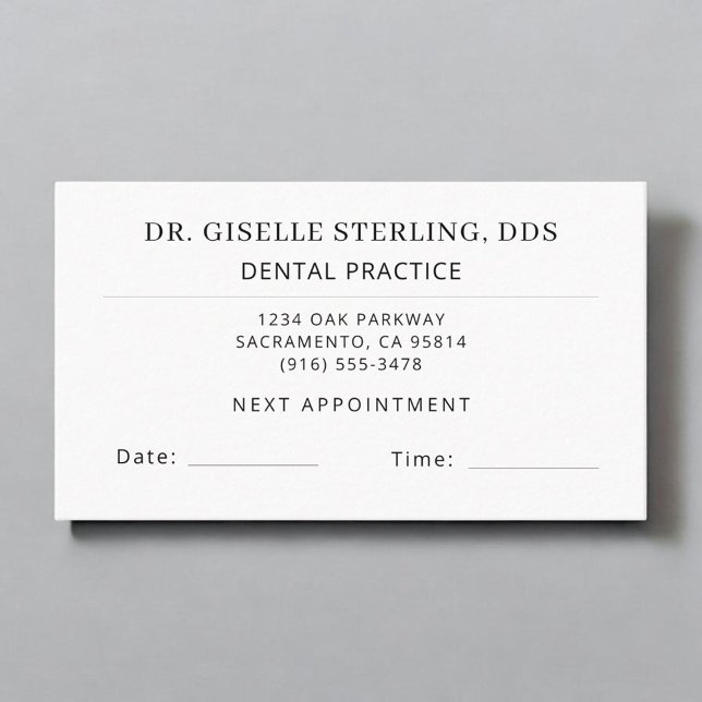 Dental Practice Dentist Office Appointment Card Tidsbeställning Kort (Skapare uppladdad)
