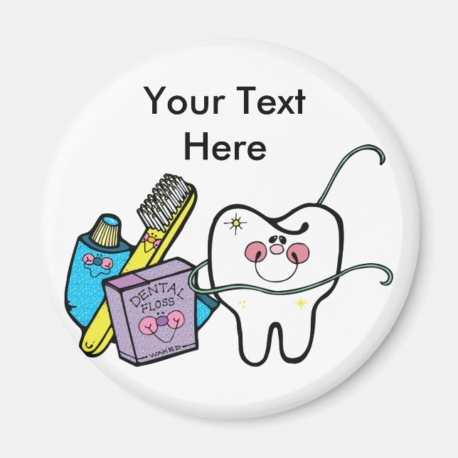 Dental Saker för tandläkardagen mars 6e Magnet (Framsidan)