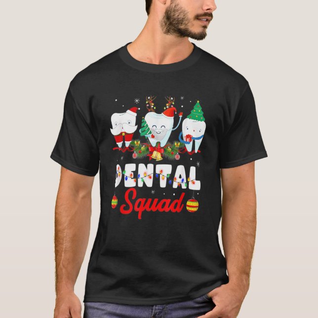 Dental Squad Cute Tooth Christmas Dentist Merry X  T Shirt (Framsida)
