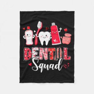 Dental Squad Dental Istant Dentist Happy Valentine Fleecefilt