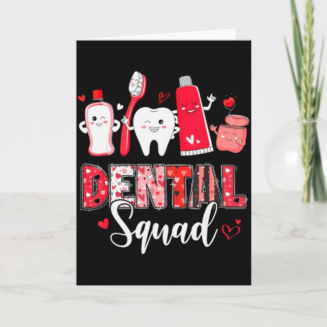 Dental Squad Dental Istant Dentist Happy Valentine Kort (Framsida)