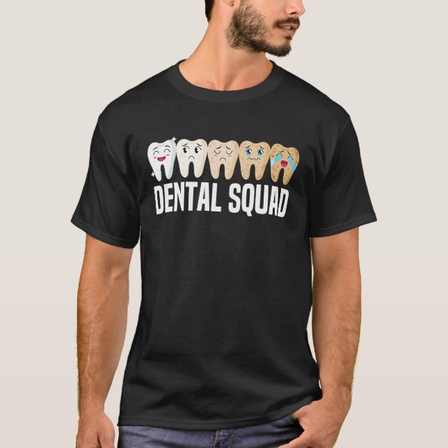 Dental Squad Dentist Dental Hygienist Cute Teeth T Shirt (Framsida)