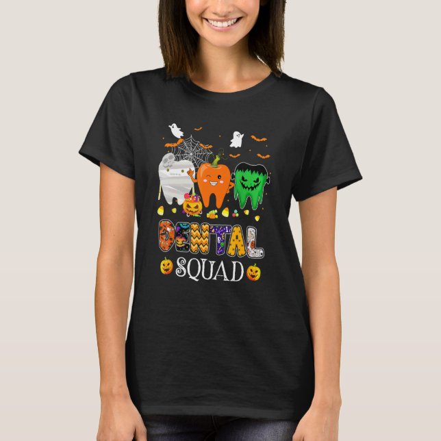 Dental Squad Dentist Halloween Costume Spooky Pump T Shirt (Framsida)