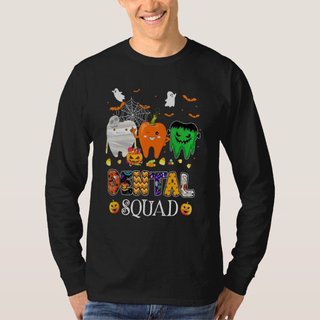 Dental Squad Dentist Halloween Costume Spooky Pump T Shirt (Framsida)