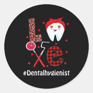 Dental Squad Dentist Happy Valentines Day Dental I Runt Klistermärke