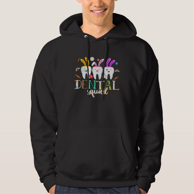 Dental Squad Easter Day  Tooth Dental Assistant De Hoodie (Framsida)