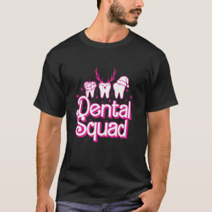 Dental Squad Funny Julafton Ljus Dentist Retro Ros T Shirt