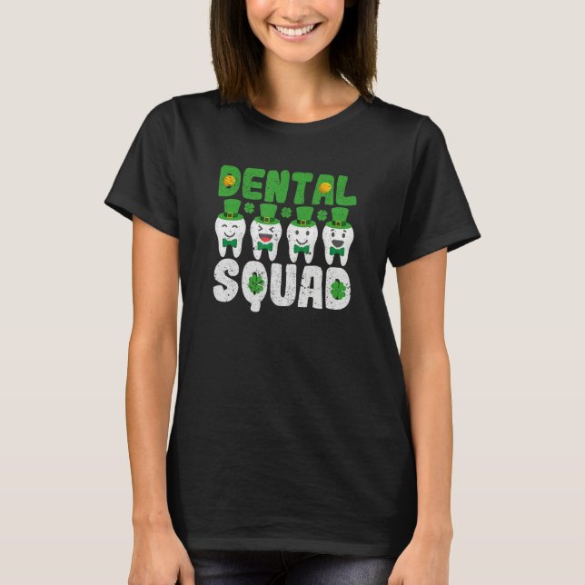Dental Squad Leprechaun Teeth St Patricks Day Toot T Shirt (Framsida)