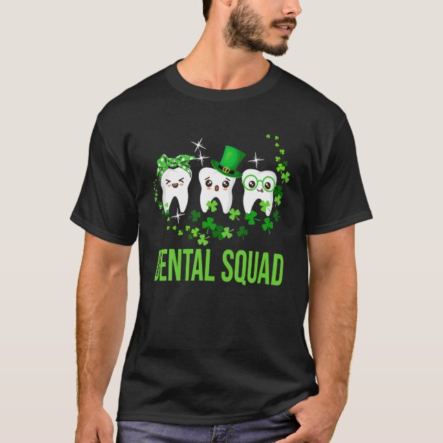 Dental Squad Lycklig St patrick's day Leprechaun T Shirt (Framsida)