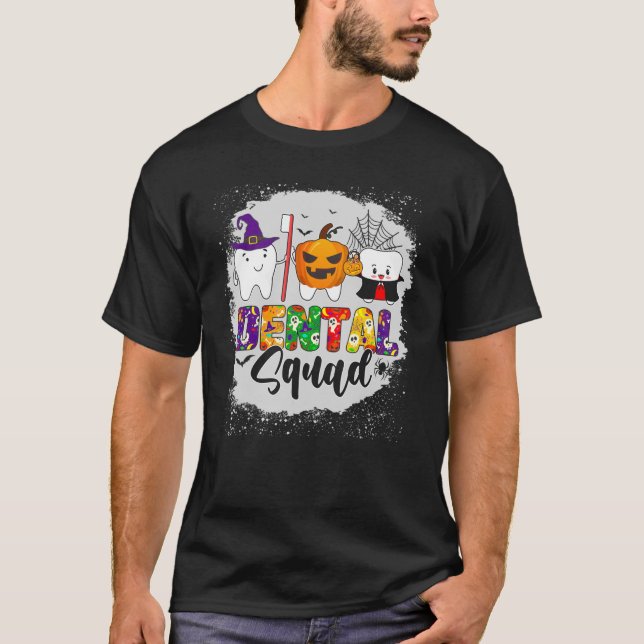 Dental Squad Teeth Denstist Halloween Tee Funny Bl (Framsida)