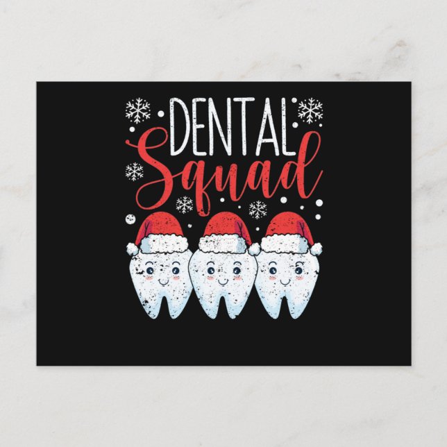 Dental Squad Teeth Dentist Merry Christmas Vykort (Framsida)