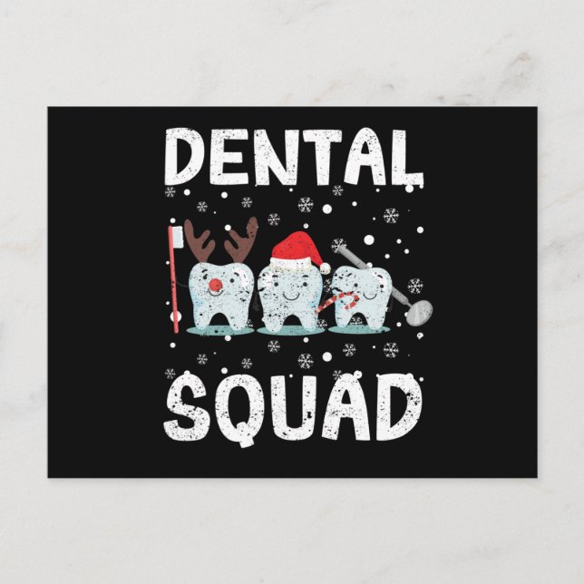 Dental Squad Teeth Dentist Merry Christmas Vykort (Framsida)