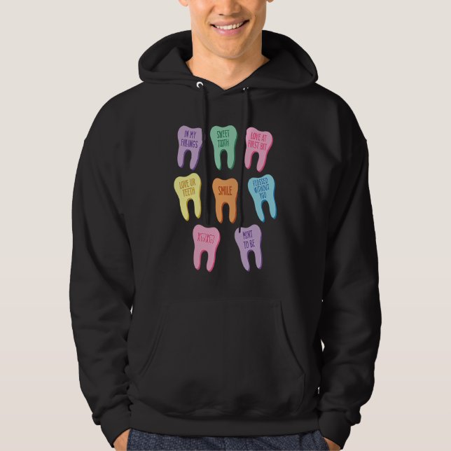 Dental Squad Teeth Dentist Valentine's Day Dental  Hoodie (Framsida)
