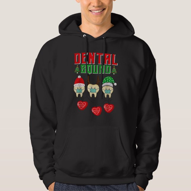 Dental Squad Tooth Christmas Dental Assistant Cool Hoodie (Framsida)