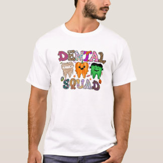 Dental Squad Tooth Leopard Halloween Dentist Spook T Shirt