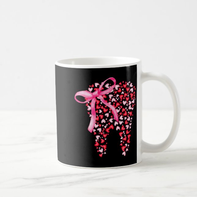 Dental Squad Valentines Cute Heart Teeth Dental Hy Kaffemugg (Höger)
