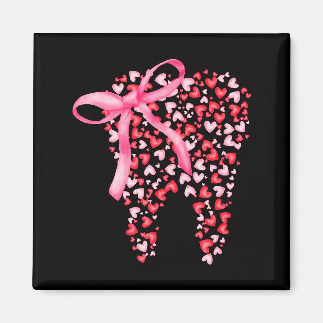 Dental Squad Valentines Cute Heart Teeth Dental Hy Magnet (Framsidan)