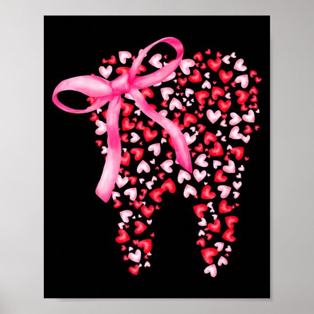 Dental Squad Valentines Cute Heart Teeth Dental Hy Poster (Framsidan)