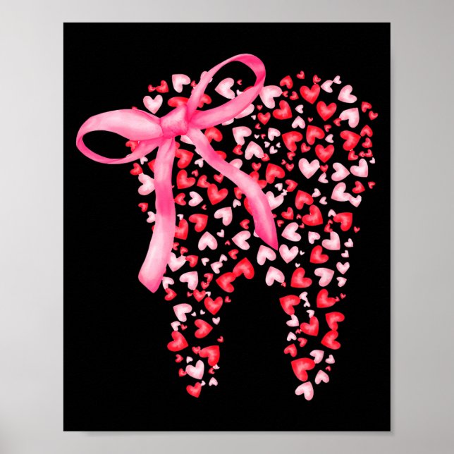 Dental Squad Valentines Cute Heart Teeth Dental Hy Poster (Framsidan)
