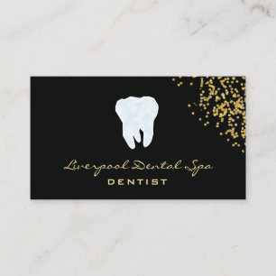 Dental Studio Logotyp Dentist Black Glitter gu Visitkort