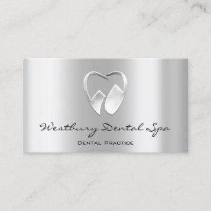Dental Studio Smile Logotyp Silver Grått Dentist Visitkort
