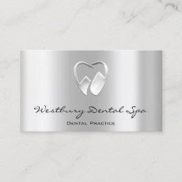 Dental Studio Smile Logotyp Silver Grått Metallic Visitkort