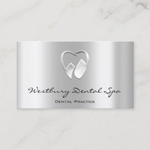 Dental Studio Smiles Logotyp Silver Metallic Visitkort