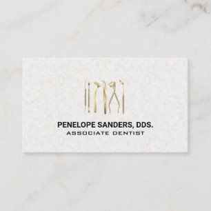 Dental Verktyg Logotyp Guld Visitkort