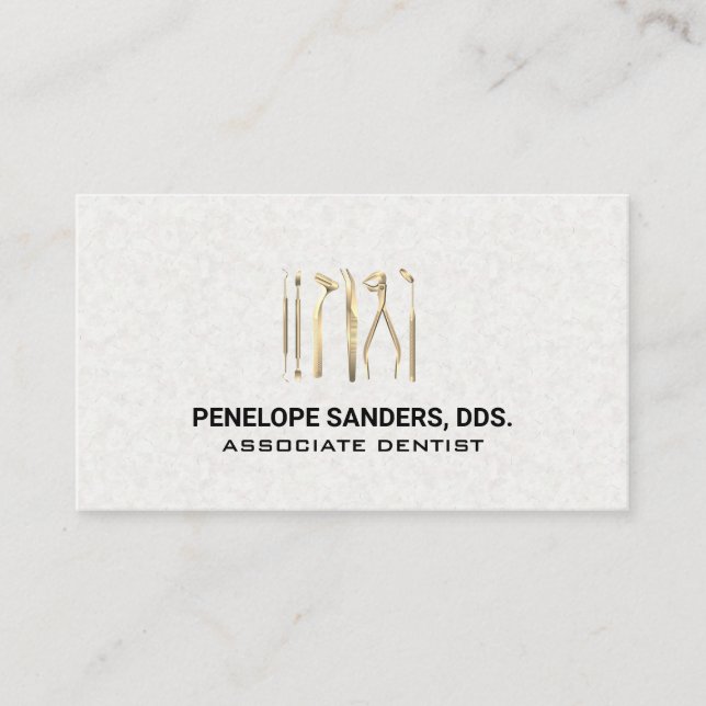 Dental Verktyg Logotyp | Guld Visitkort (Framsida)