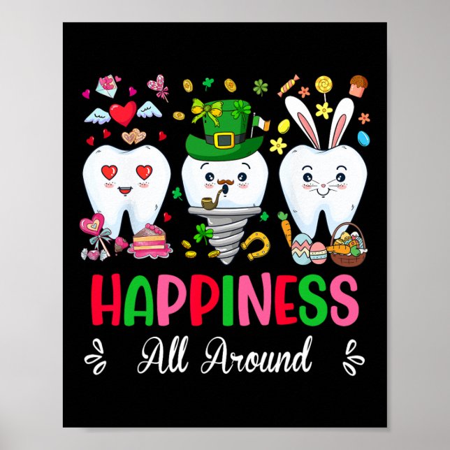 Dentala lyckor alla runt Valentine St Patrick E Poster (Framsidan)