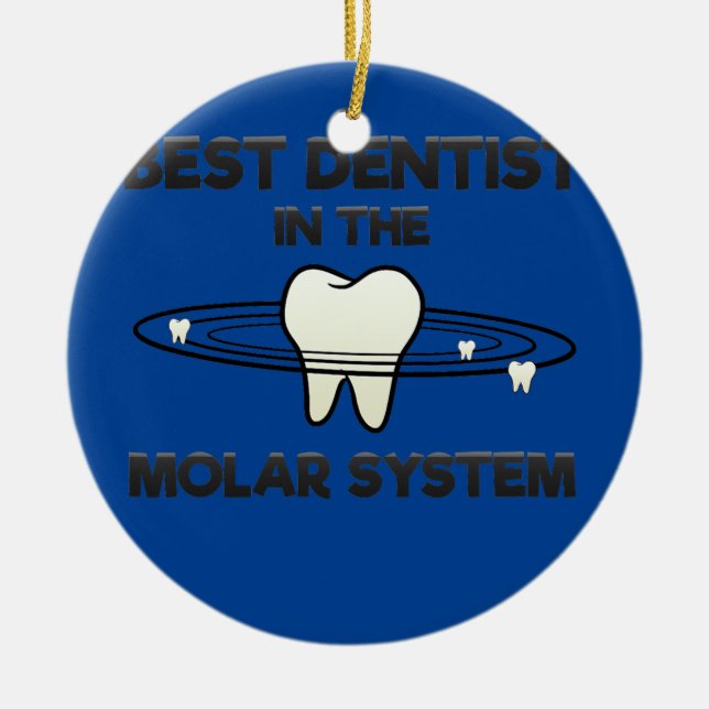 Dentalassistent Dentist Teeth Tooth Galaxy Molar Julgransprydnad Keramik (Framsidan)