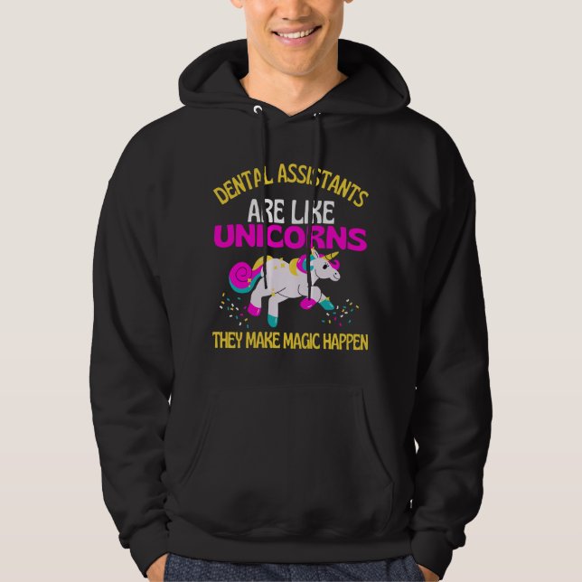 Dentalassistent Unicorn, Magic Unicorn-dentist Hoodie (Framsida)
