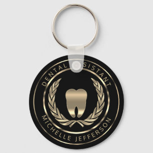 Dentalassistenten Black och Guld Nyckelring