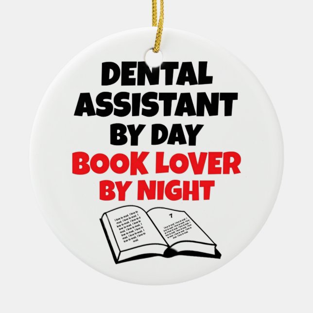 Dentalassistenten bok Älskare Julgransprydnad Keramik (Framsidan)