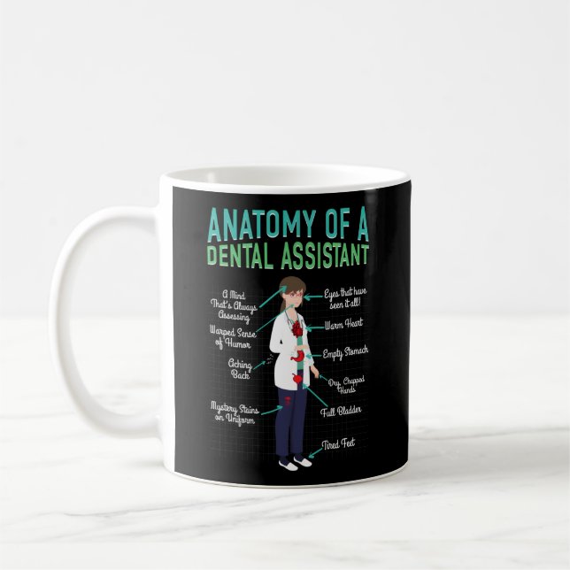 Dentalassistentens anatomi hos tandläkare kaffemugg (Vänster)
