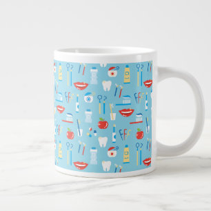 Dentalblått Mönster Jumbo Mugg