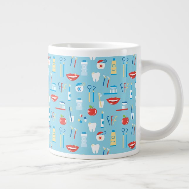Dentalblått Mönster Jumbo Mugg (Höger)