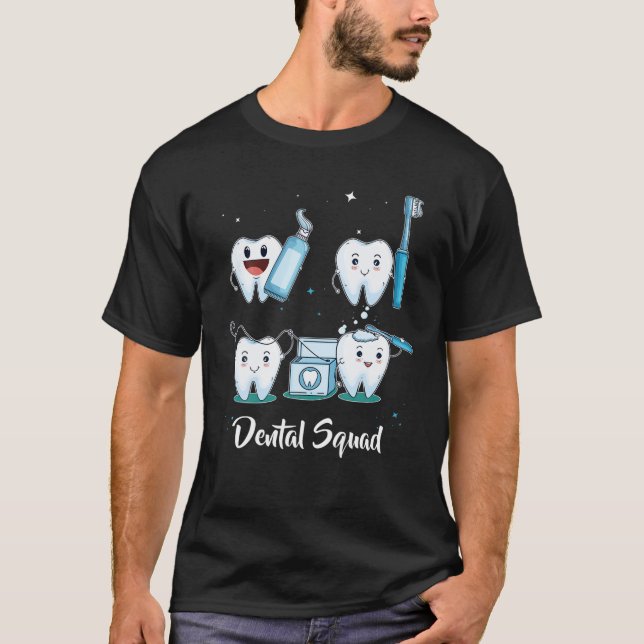 Dentalfyrkantig spets, dentalassistentstent t shirt (Framsida)