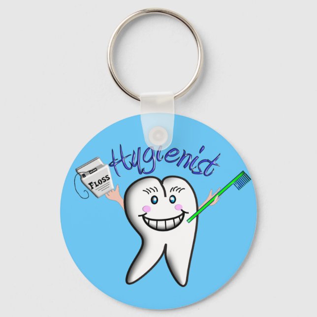Dentalhygieniskt blått Nyckelring (Framsida)