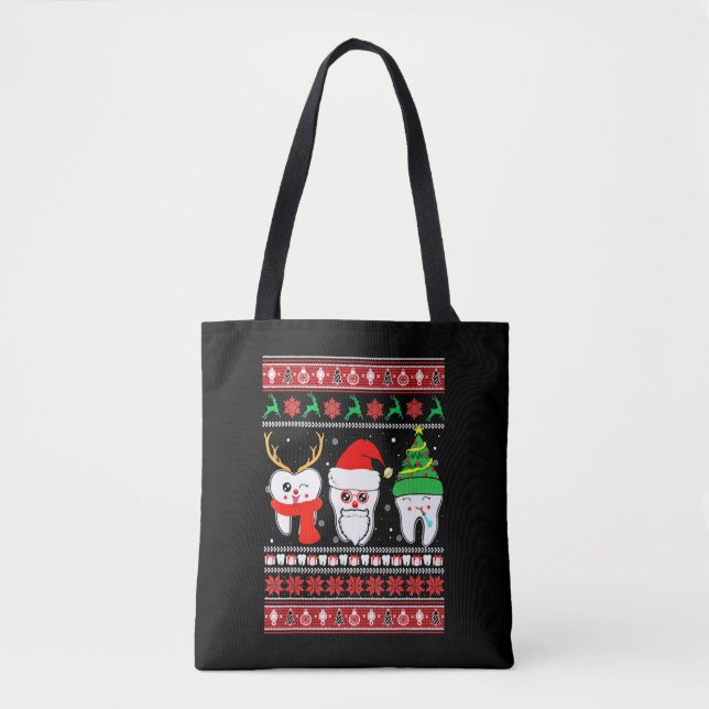 Dentalhygienist Dentist Ugly jul Sweater Tygkasse (Framsida)