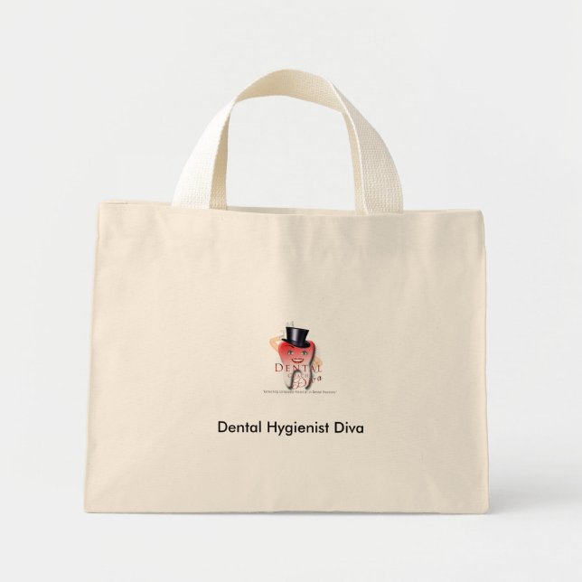 Dentalhygienist Diva Tote Mini Tygkasse (Framsidan)