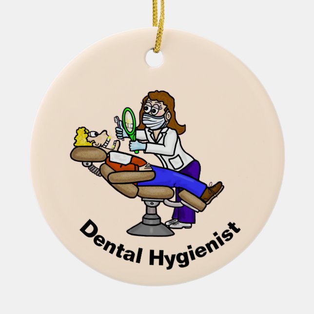 Dentalhygienist, prydnadsföremål julgransprydnad keramik (Framsidan)