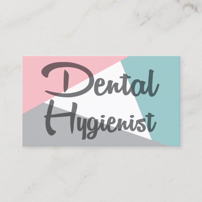Dentalhygienist - Retro Dental Rosa Mint Grått Visitkort (Framsida)