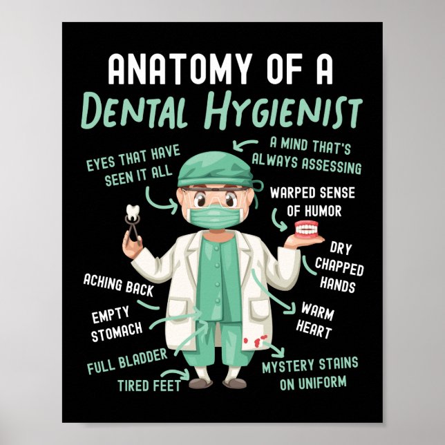 Dentalhygienist, tandanatomi, dentalt poster (Framsidan)
