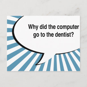 dentaliskt skämt vykort
