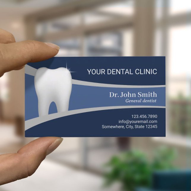 DentalOffice-Professionellen Dentist Navy Blue Tidsbeställning Kort (Skapare uppladdad)