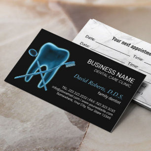 Dentalröntgentandad Logotyp Dentist Clinist Möte Tidsbeställning Kort