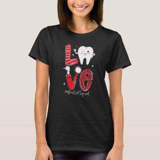 Dentalspatset Leopard Tooth Kärlek Dentist Hygieni T Shirt